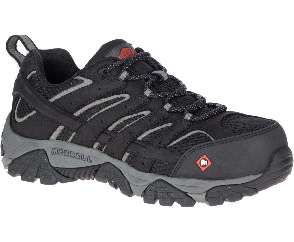 Buty Trekkingowe Merrell Damskie Czarne - Moab Vertex Vent Comp Toe Work - 032495-UKV